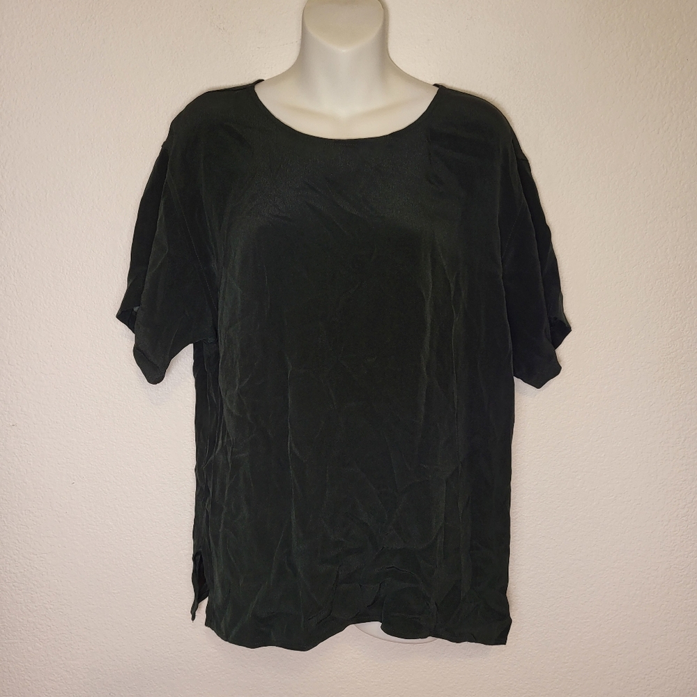 Yasuko Dark Green Blouse size Small Made in USA